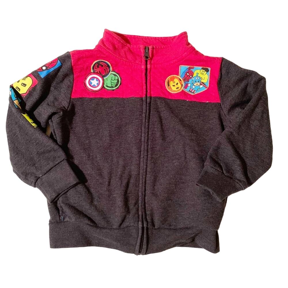 Marvel Comics Zip-Up Jacket Patches Super Hero 3T